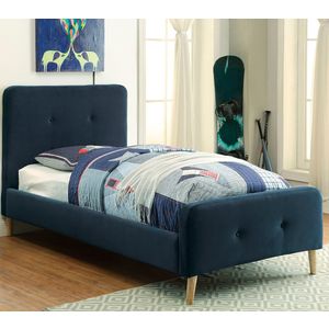 Кровать подростковая Button Tufted Flannelette Navy 120х200 см