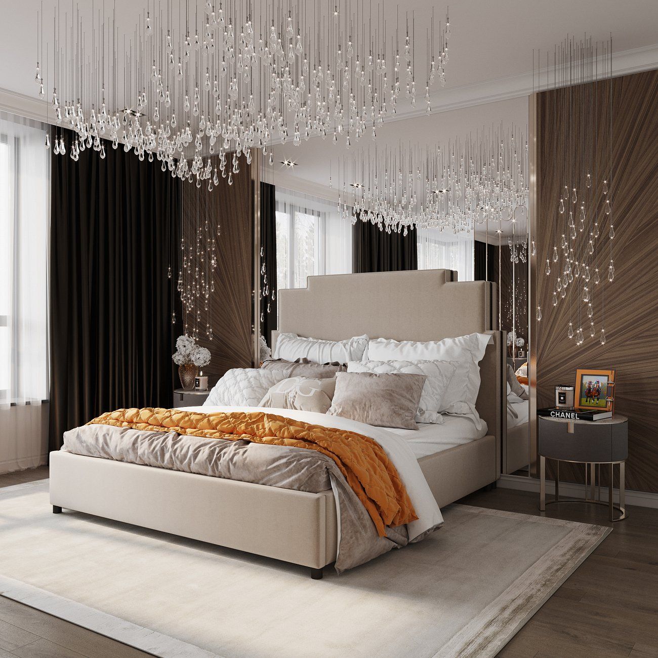 Кровать двуспальная с мягким изголовьем 180х200 см розовая Paxton Lilac Linen