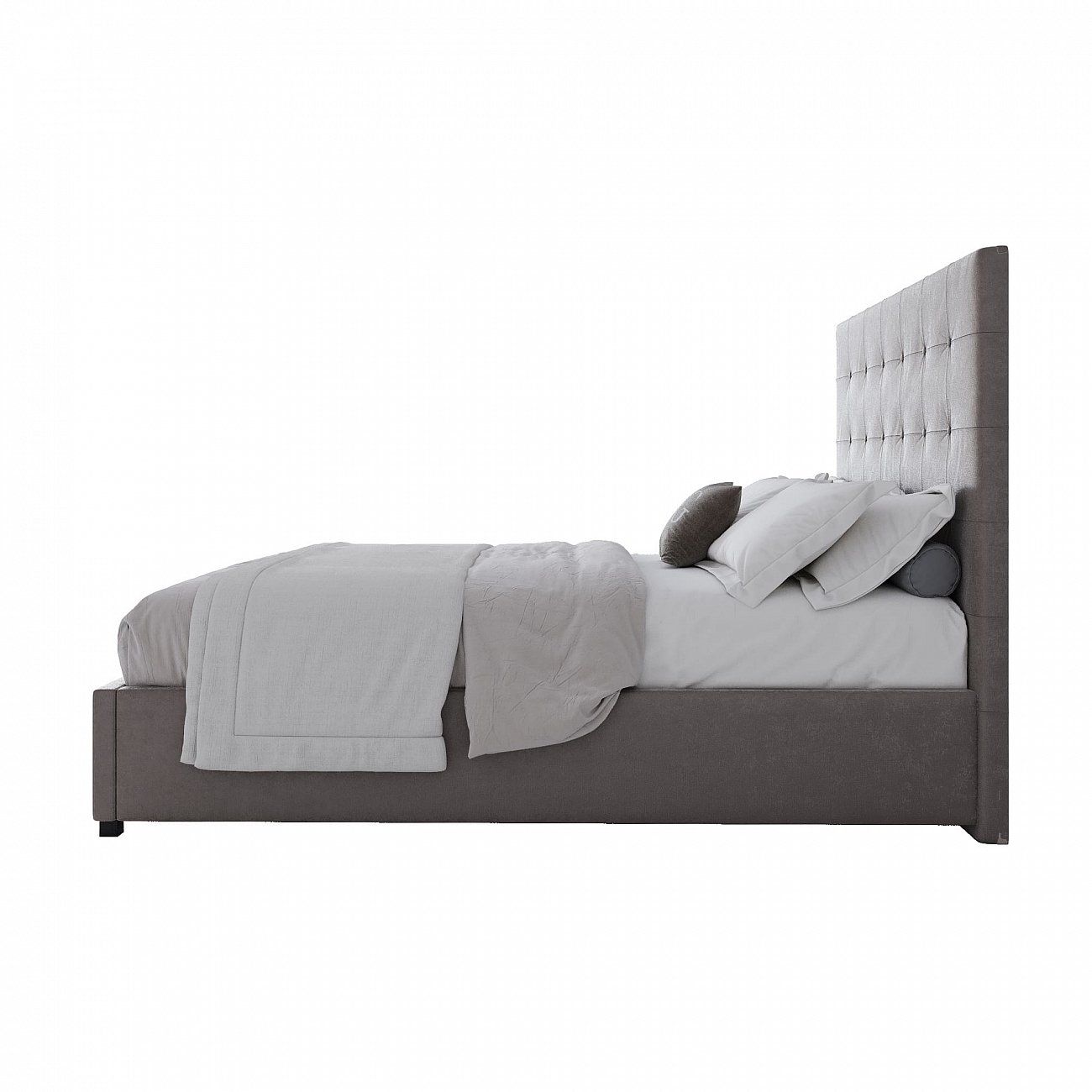 Кровать подростковая 140х200 серо-коричневая Royal Black