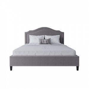 Double bed 160x200 cm grey Cassis Upholstered