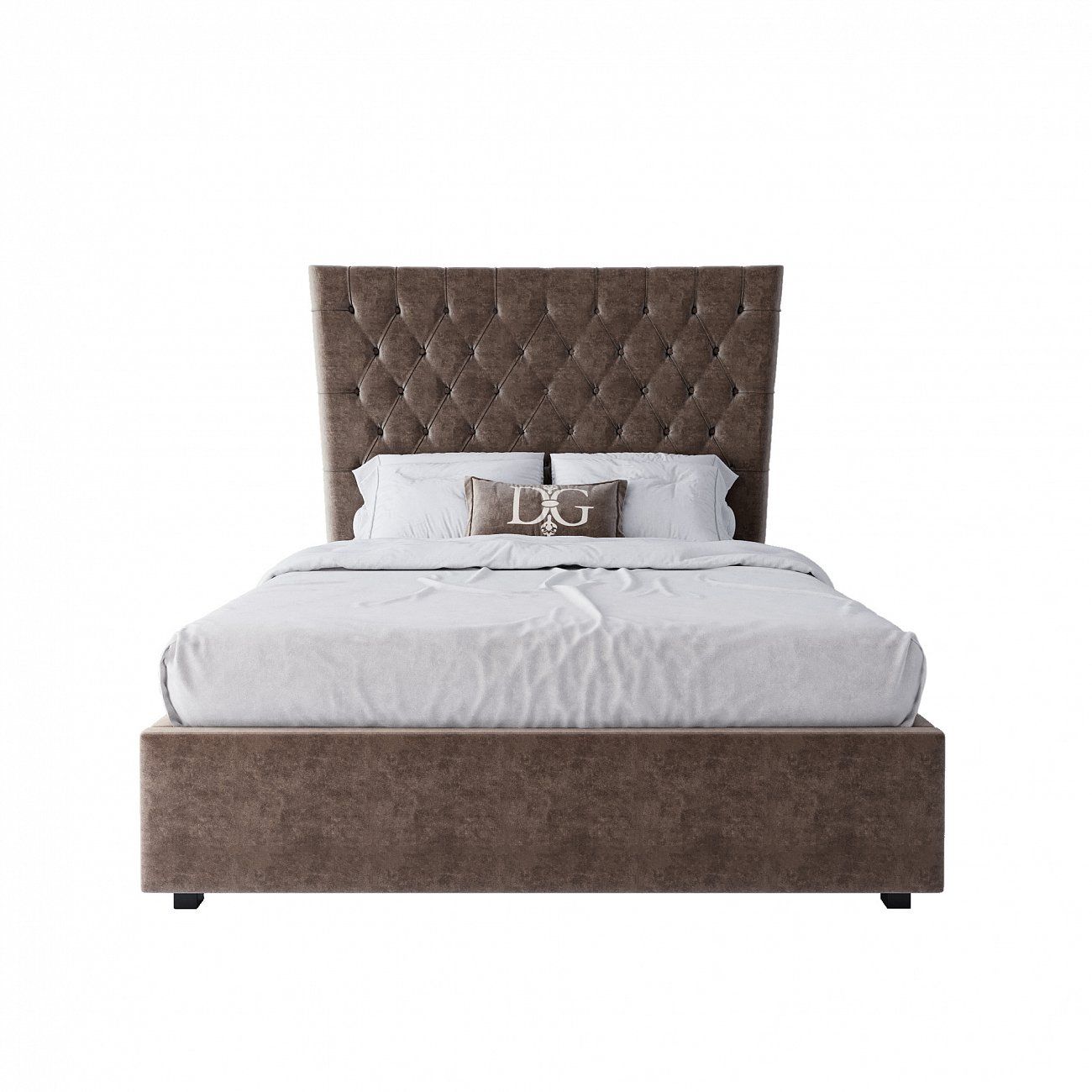 Teenage bed with carriage screed 140x200 grey-brown QuickSand