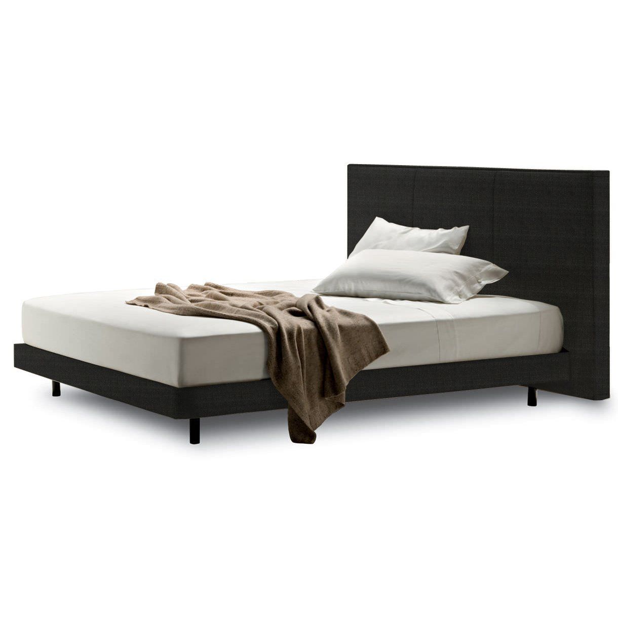 Double bed 180x200 cm dark grey Knoff Grande