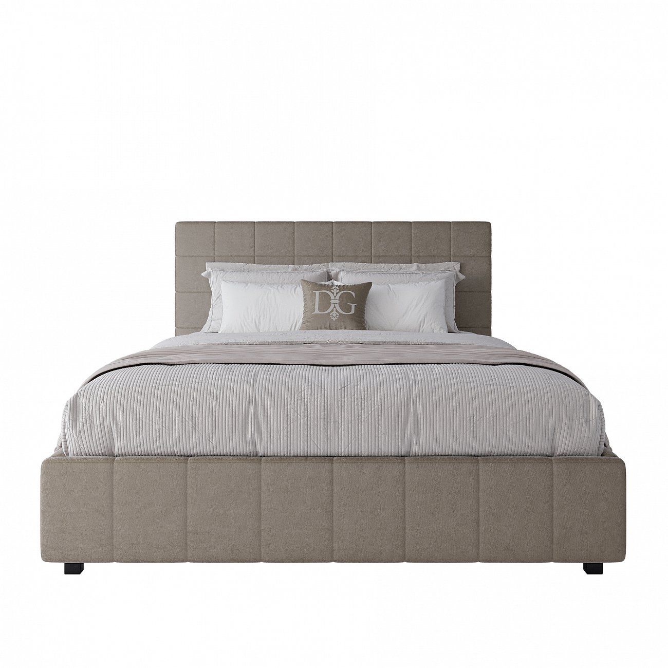 Double bed 160x200 grey-beige Shining Modern