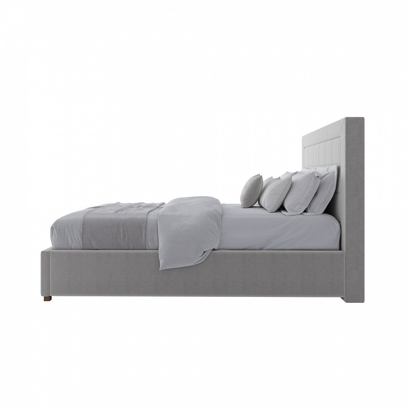 Teenage bed with a soft backrest 140x200 cm light beige Elizabeth
