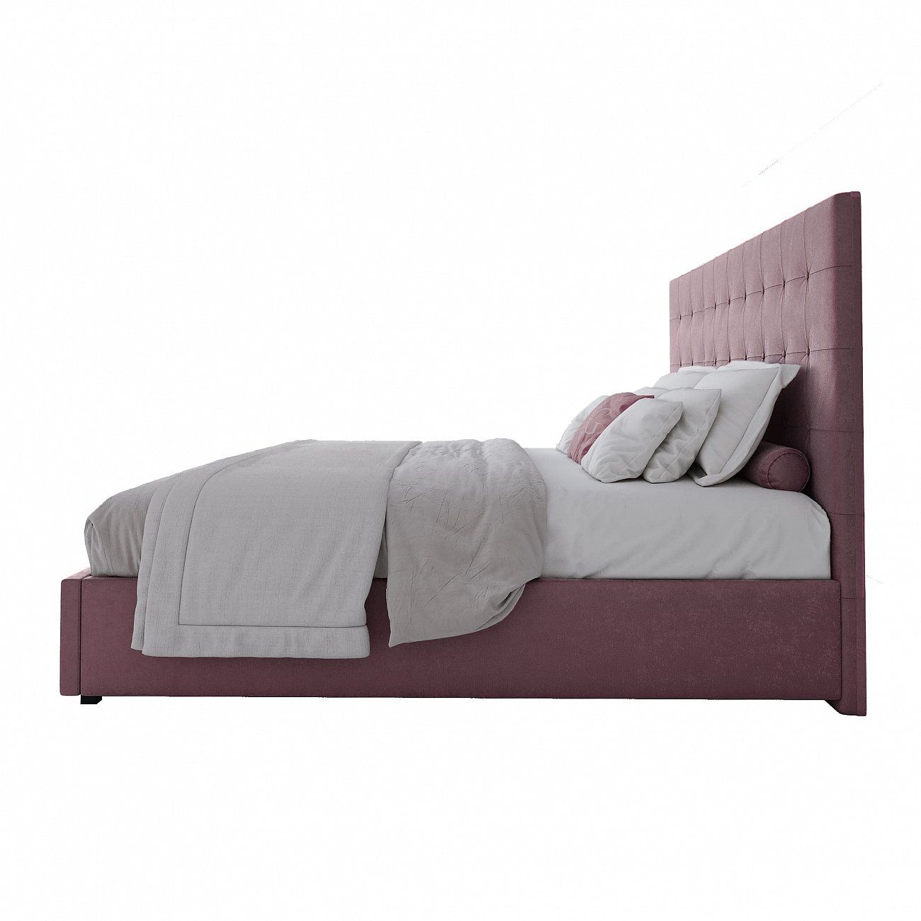 Euro bed with upholstered headboard 200x200 cm dusty Rose Royal Black