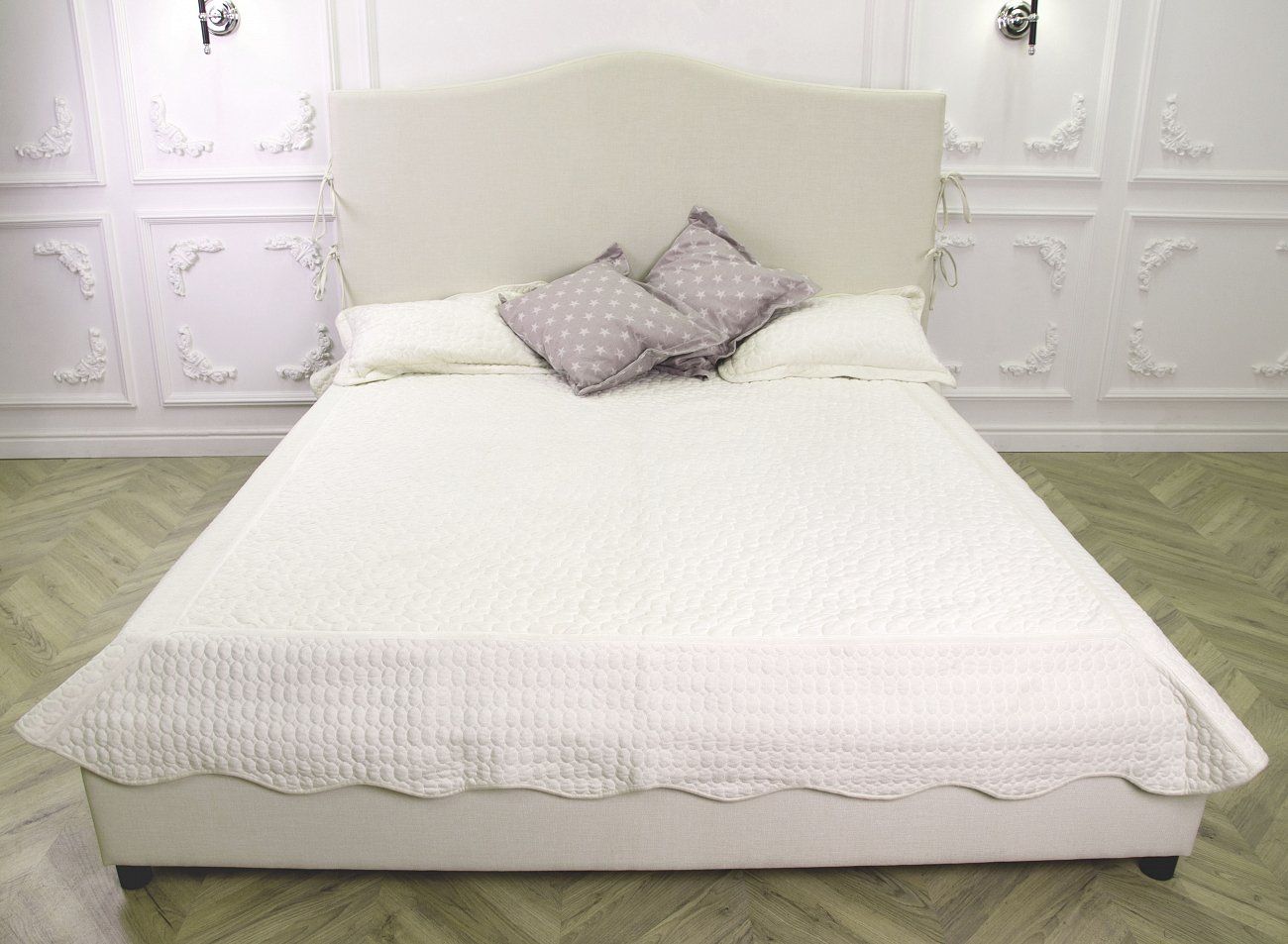 Кровать двуспальная 160х200 белая Eloise