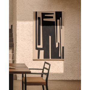 Salmi Абстрактная картина на льне бежевого и черного цвета 140 х 90 см Salmi