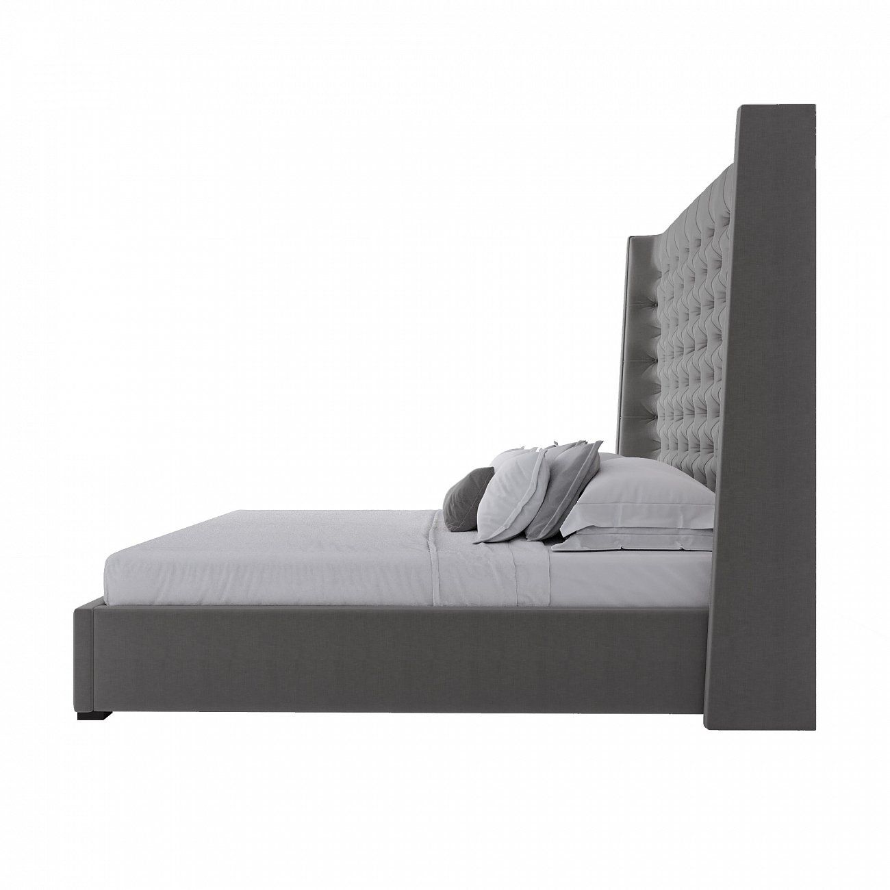 Jackie King double bed 180x200 grey velour