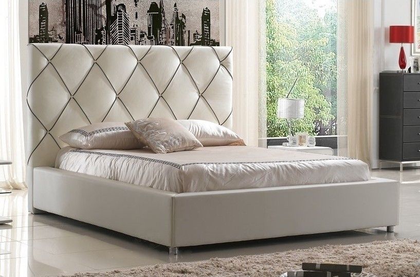 Double bed 160x200 cm beige Kalibry