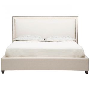 Double bed 160x200 beige with low back Dakota