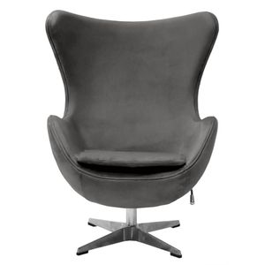 Кресло EGG CHAIR тёмно-серый, искусственная замша