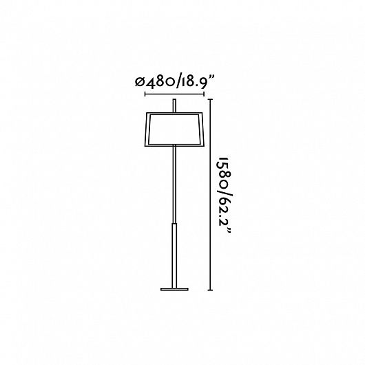 Floor lamp Saba nickel+black 68547