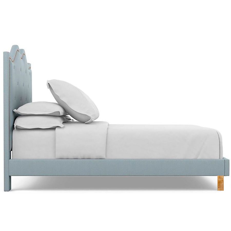 Кровать двуспальная 180x200 см голубая Williams