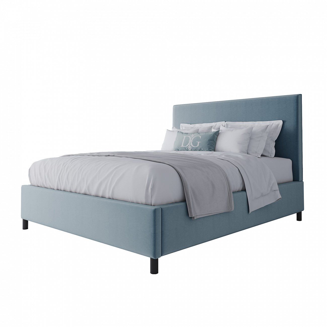Double bed 160x200 blue Novac Platform