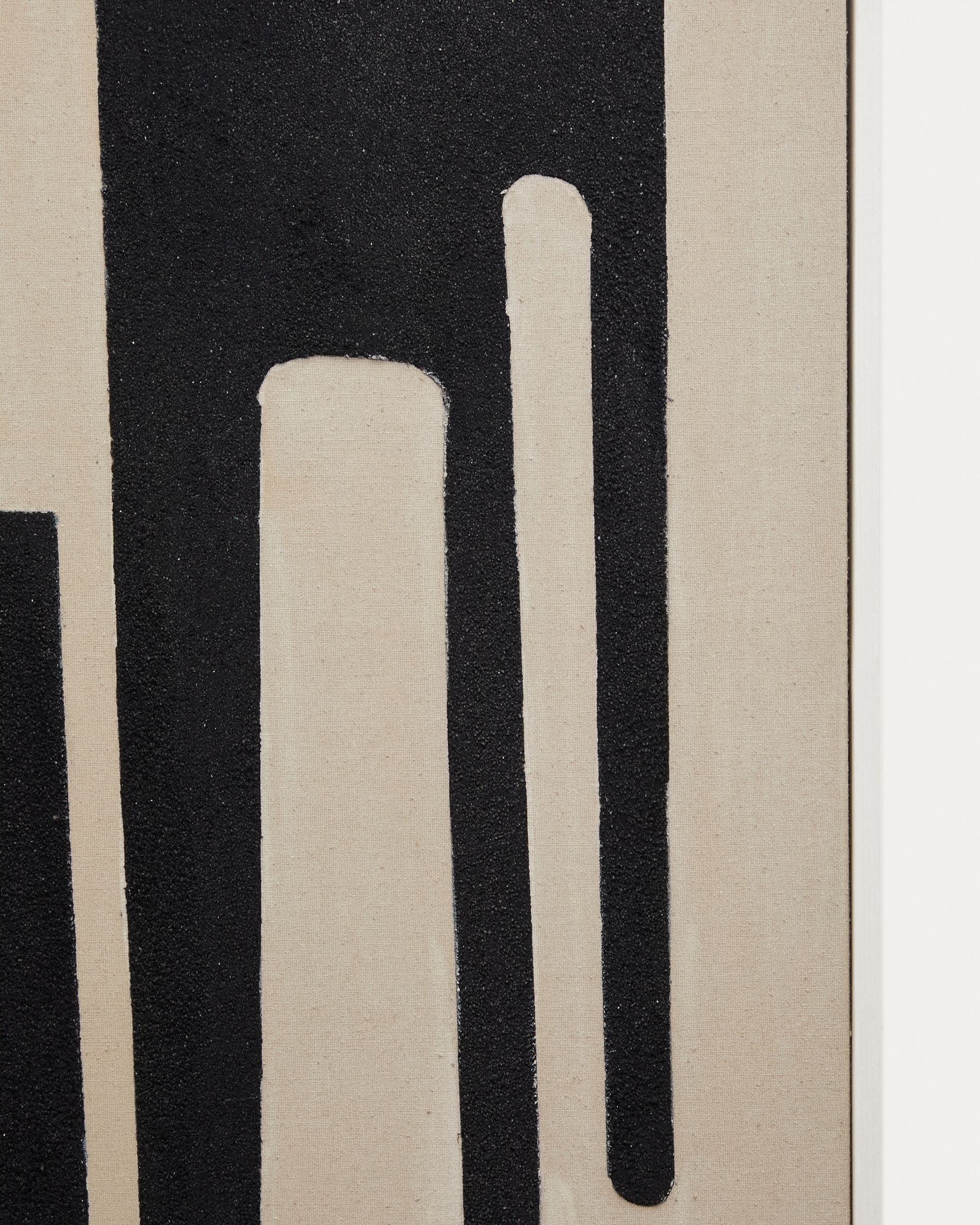Salmi Абстрактная картина на льне бежевого и черного цвета 140 х 90 см Salmi
