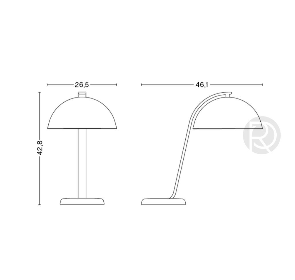 Designer table lamp CLOCHE by Romatti