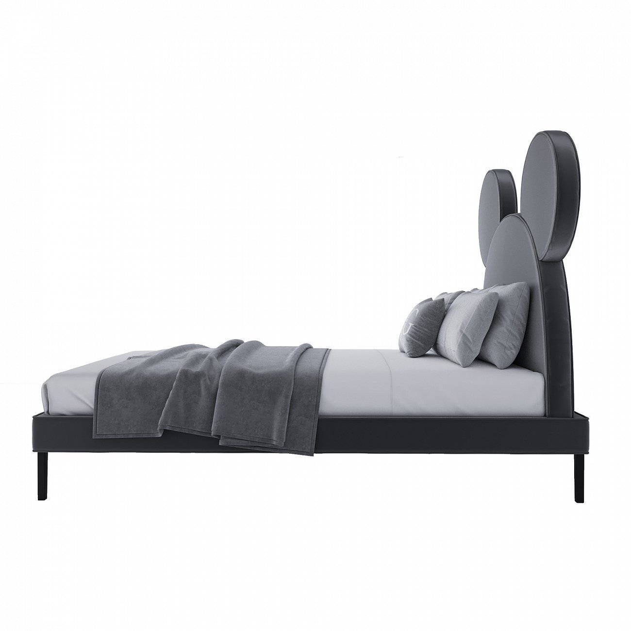 Children's bed 120x200 cm gray Mickey Mouse