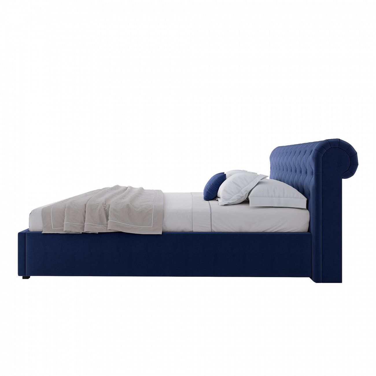 Кровать двуспальная с мягким изголовьем 160х200 см синяя Sweet Dreams