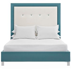 Кровать двуспальная 160x200 см голубая Penelope