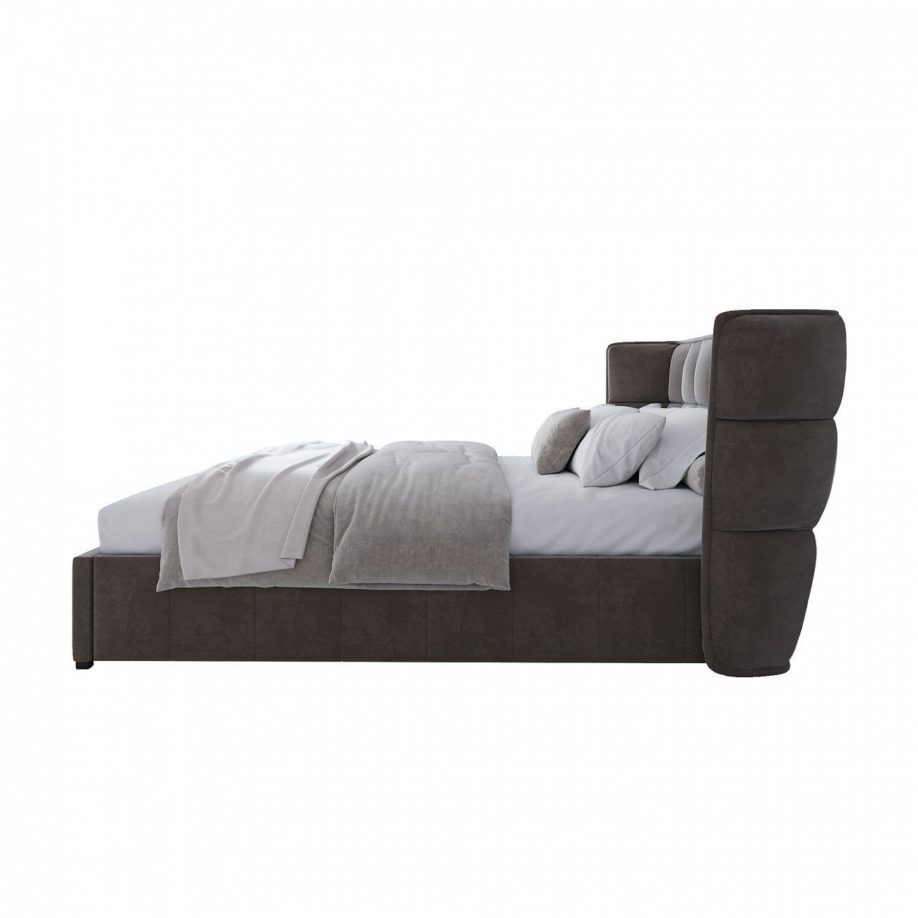 Double bed 200x200 cm grey Husk