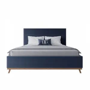 Кровать двуспальная 180х200 см синяя Cooper Blueberry