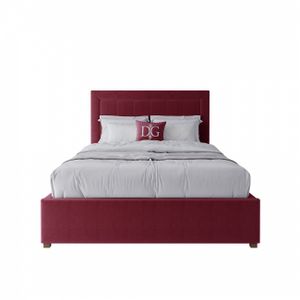 Semi-double teenage bed with a soft headboard 140x200 cm red Elizabeth