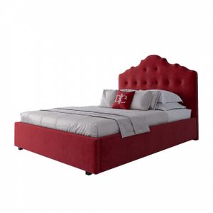 Semi-double teenage bed with a soft headboard 140x200 cm red Palace