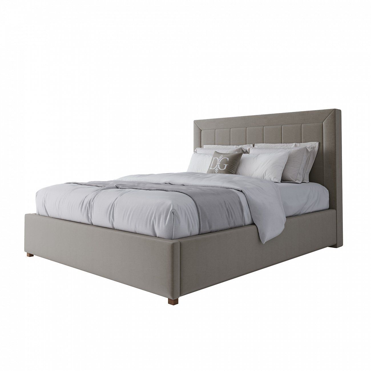 Double bed 160x200 brown-gray Elizabeth