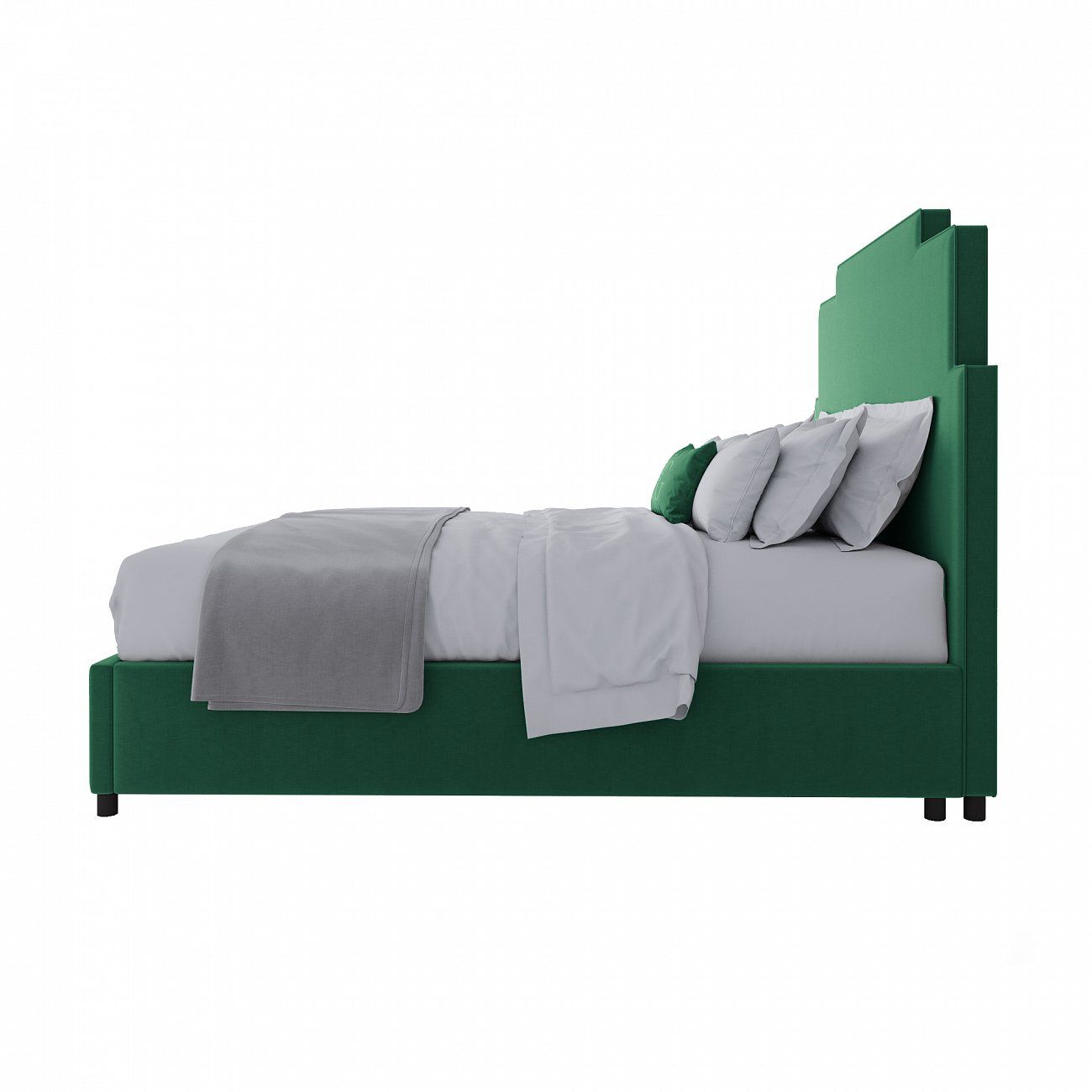 Кровать двуспальная 160х200 см зеленая Paxton Emerald Velvet