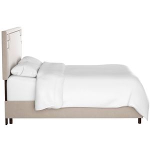 Кровать двуспальная с мягкой спинкой 160х200 серая Aiden Light Gray
