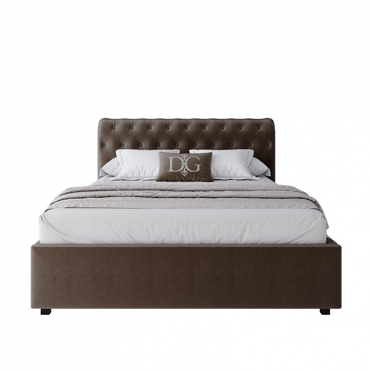 Teenage bed with carriage screed 140x200 brown Sweet Dreams