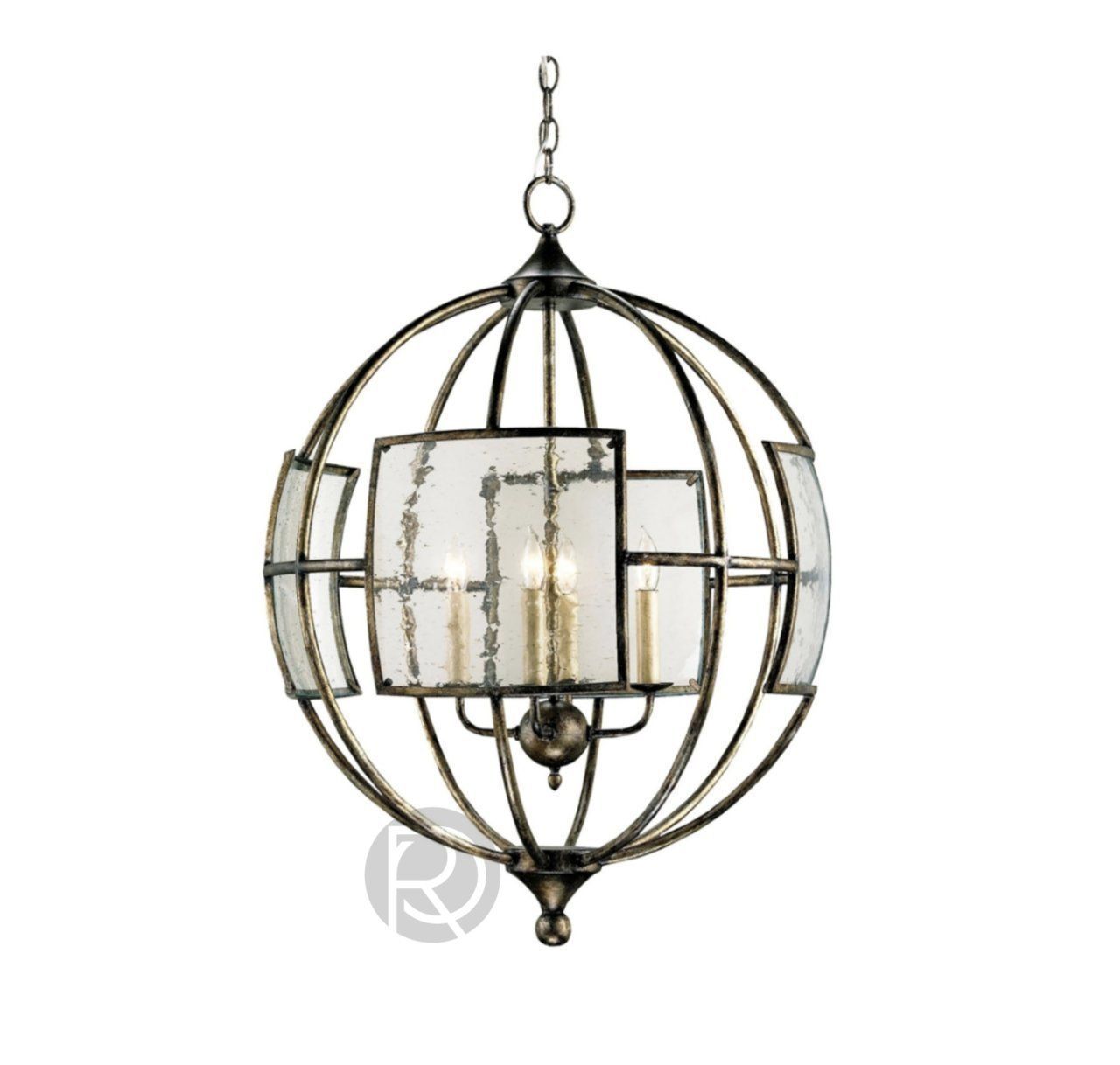 BROXTON SILVER ORB chandelier by Currey & Company