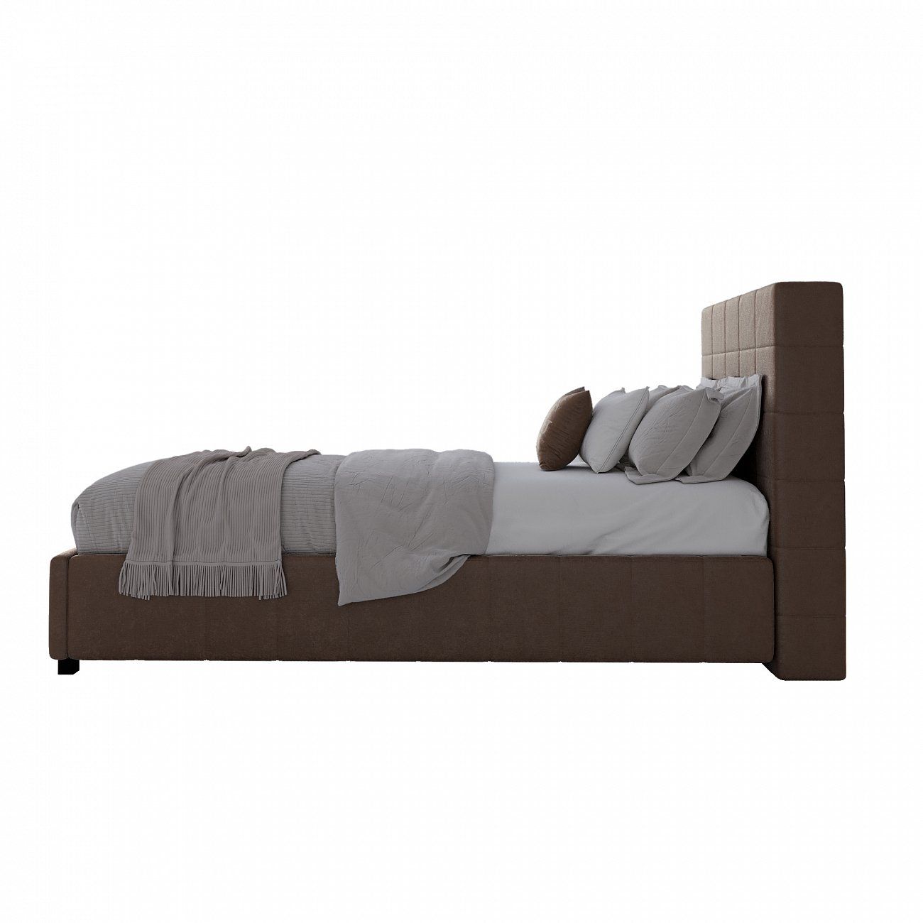 Single bed 90x200 Shining Modern 90x200 velour brown P
