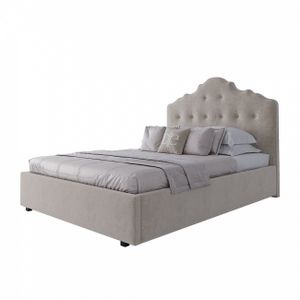 Teenage bed made of velour 140x200 light beige Palace