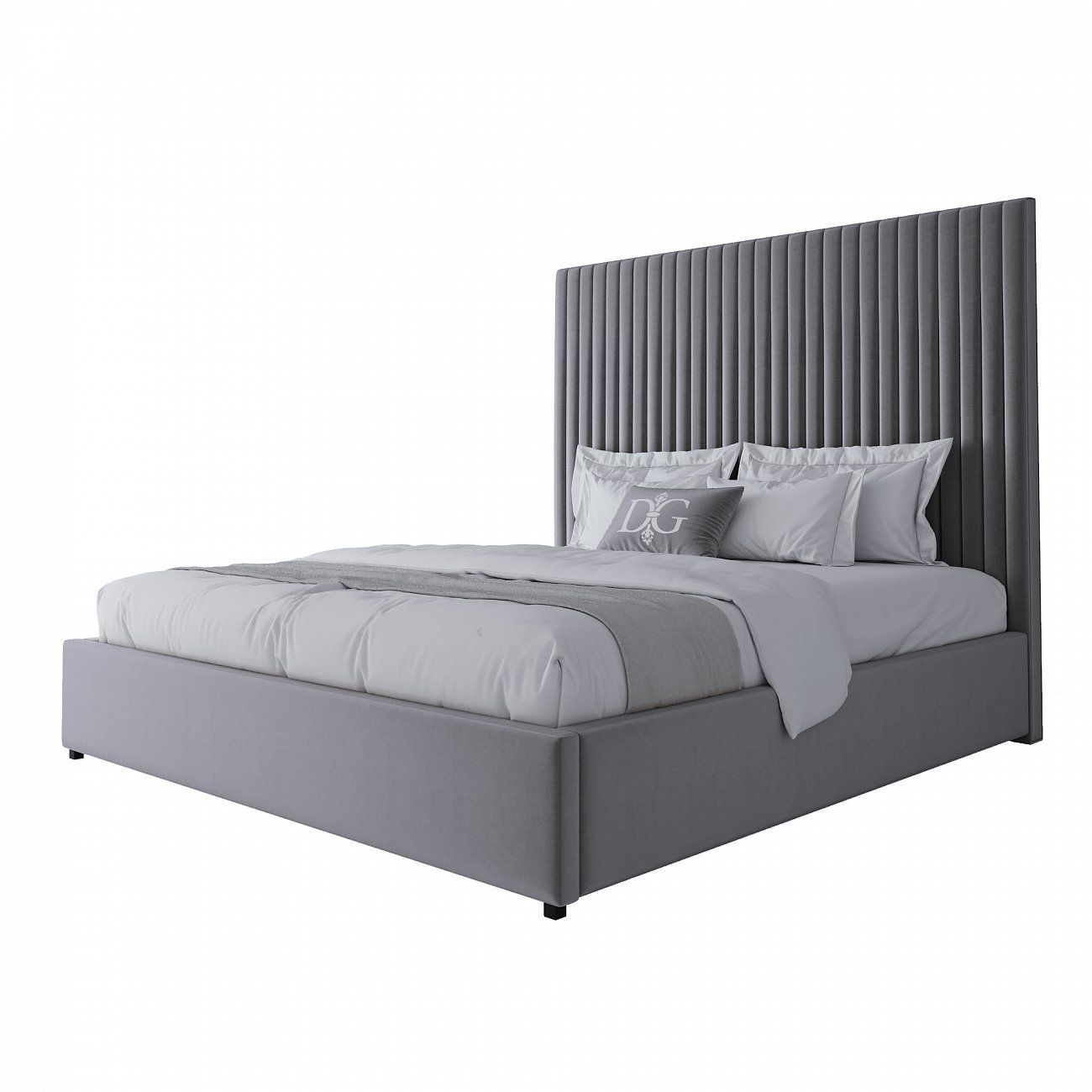 Mora double bed 180x200 grey
