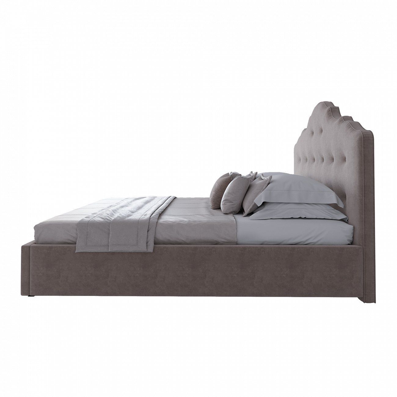 Euro 200x200 cm grey-brown Palace bed