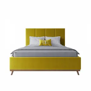 Double bed 160x200 cm yellow Carter Gold