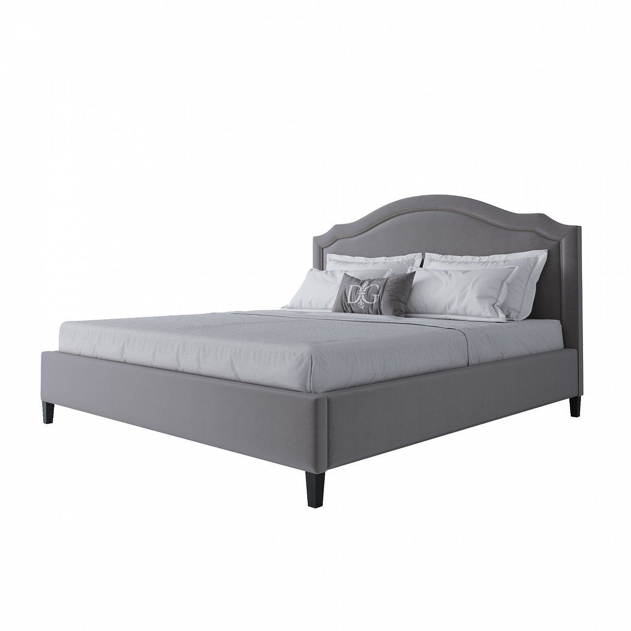 Cassis Upholstered double bed 180x200 grey