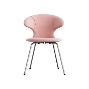 Time Flies chair, legs chrome, upholstery velour/ polyester pink