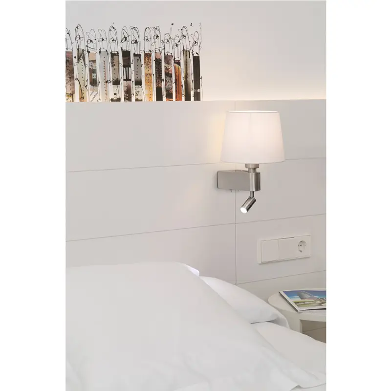 Wall lamp Room nickel+white 29976