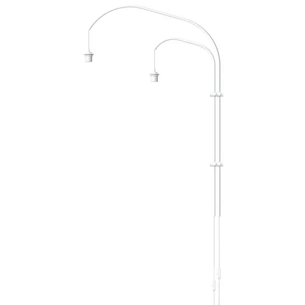 Base for sconce double white (D-77.7, B-123cm) D1.5 textile wire with plug