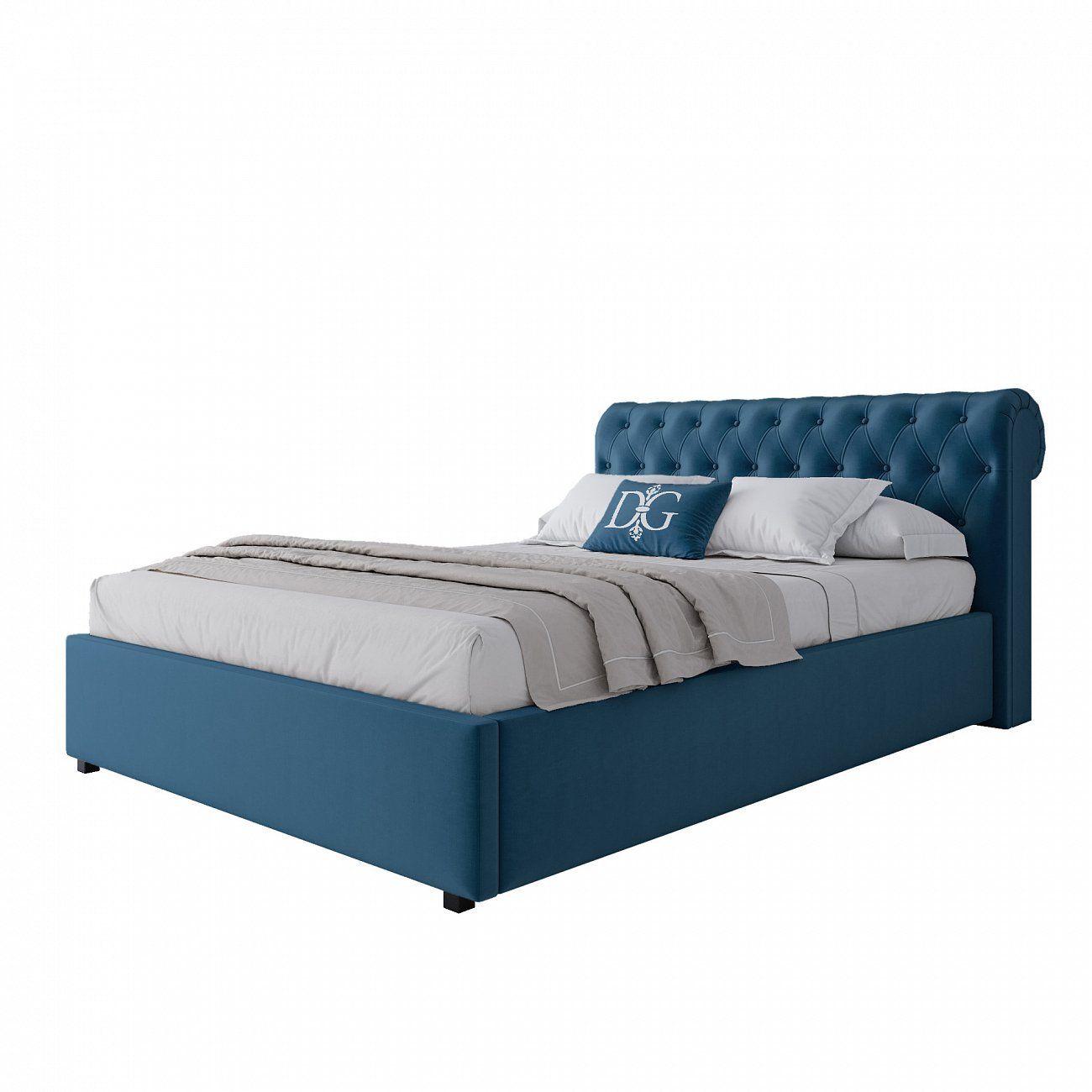 Teenage bed with a soft headboard 140x200 cm sea wave Sweet Dreams