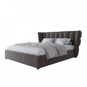 Кровать двуспальная 180х200 см серая Husk (царги)