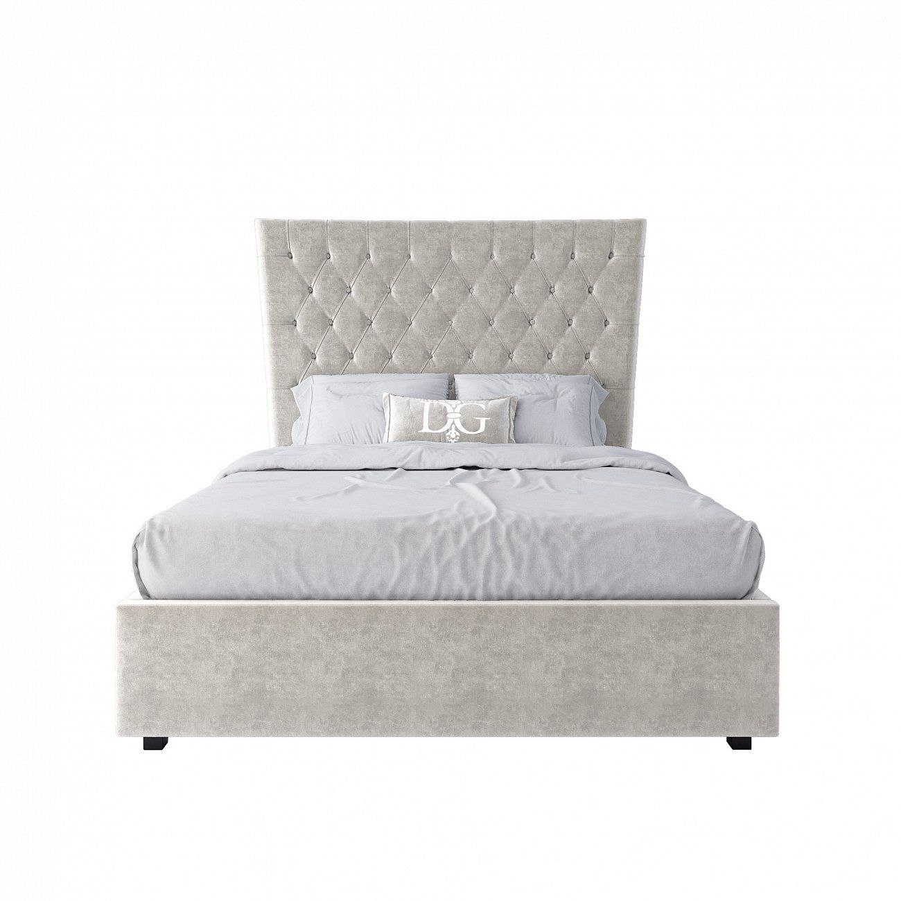 Teenage bed with a soft headboard 140x200 cm milk QuickSand