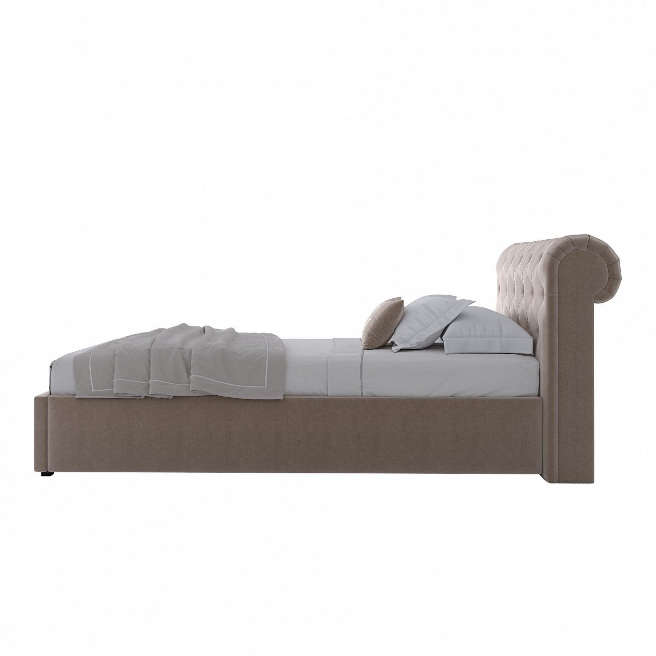 Single bed with upholstered headboard 90x200 cm beige Sweet Dreams