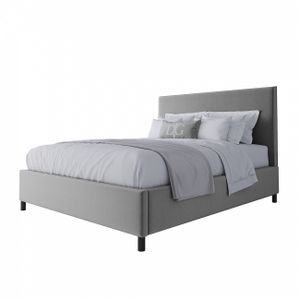 Double bed 160x200 cm grey Novac Platform