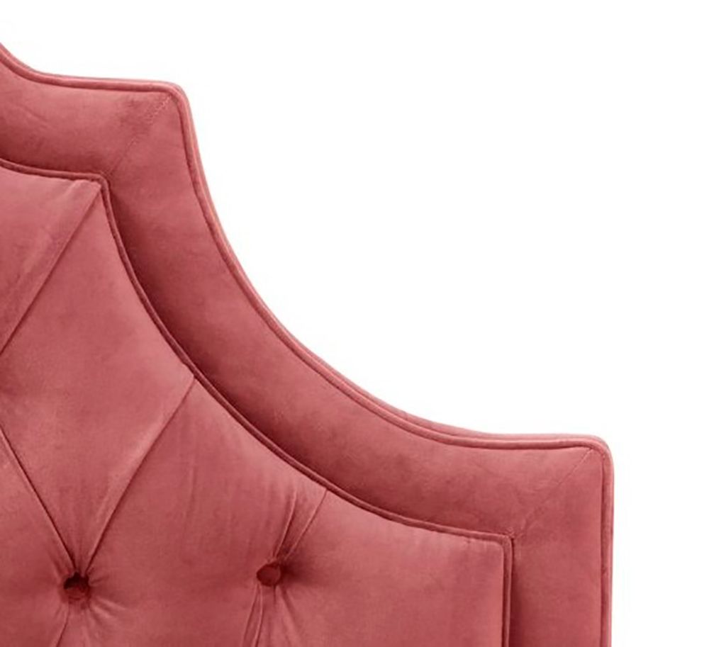 Кровать двуспальная 180х200 розовая с каретной стяжкой Harvey Tufted Rose Velvet