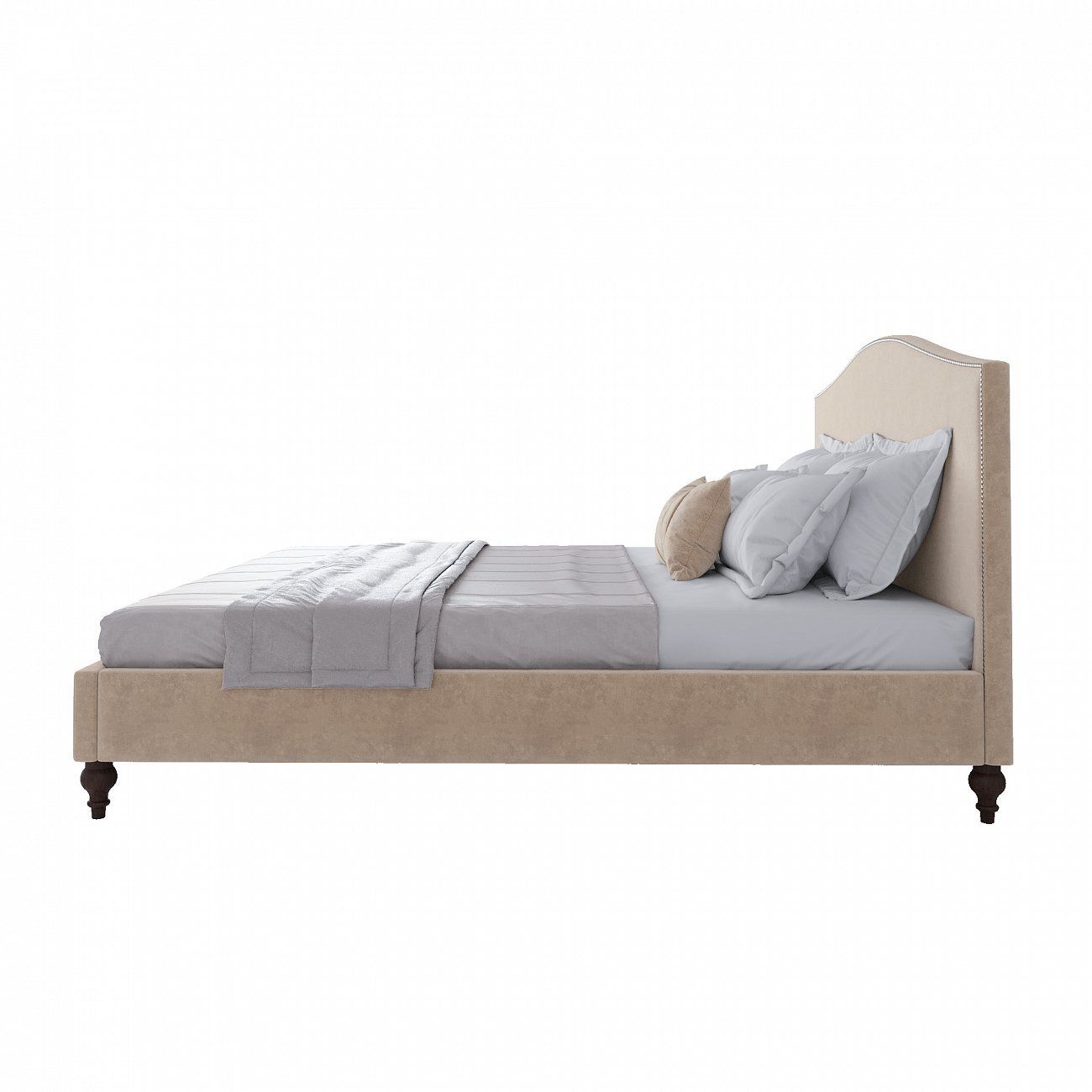 Double bed 180x200 cm beige-pink Fleurie