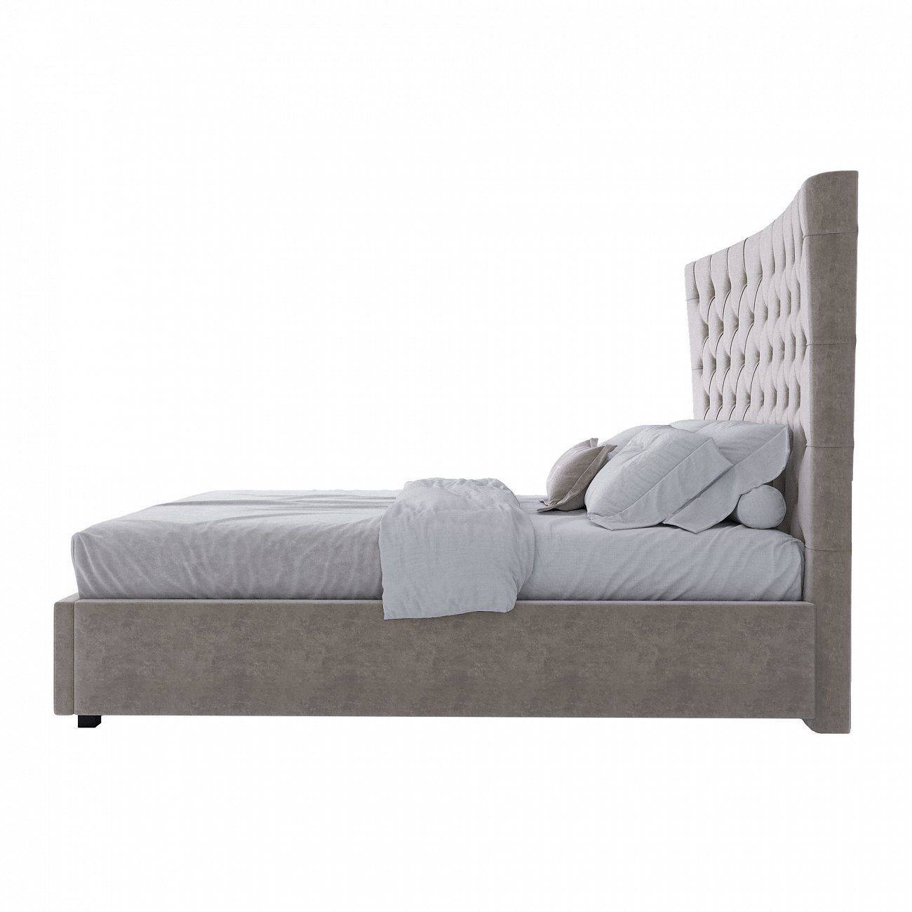 Teenage bed with a padded backrest 140x200 light beige QuickSand