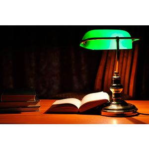 Table lamp Banker old gold+green 68334